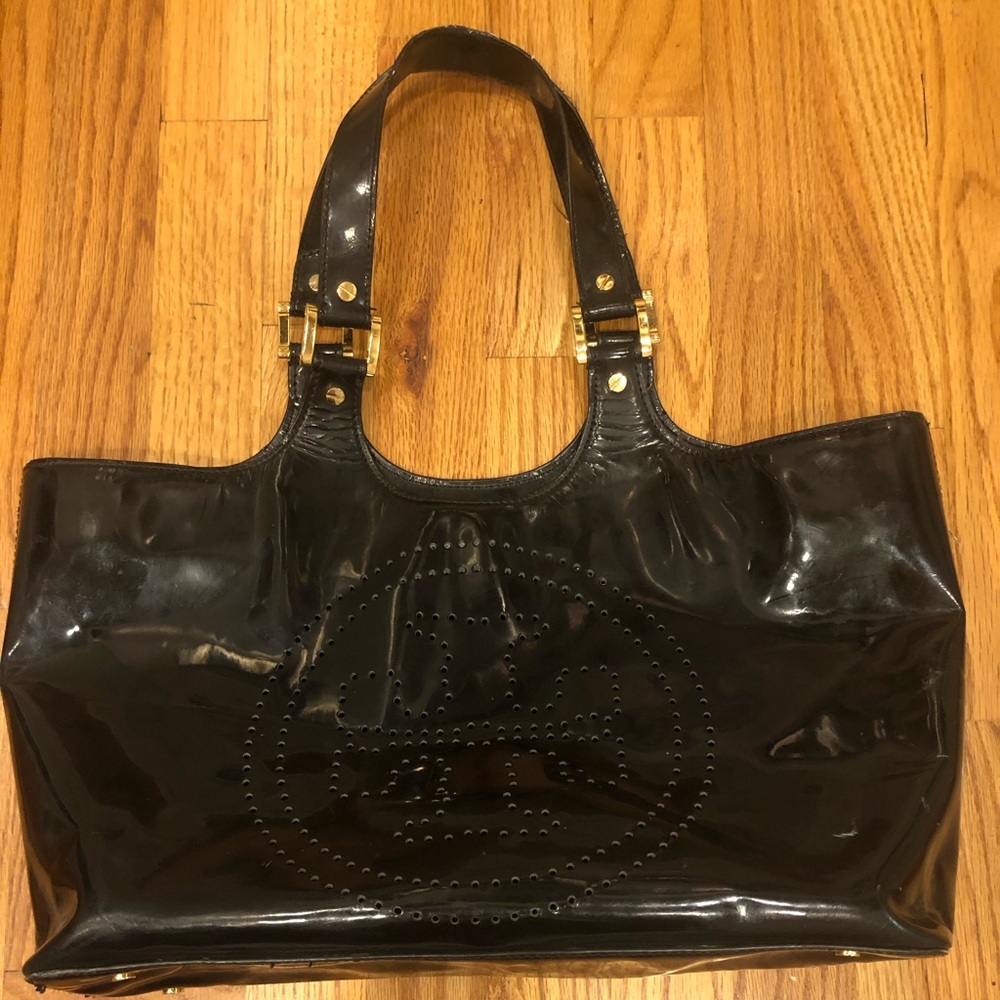 Authentic black leather Tory Burch purse